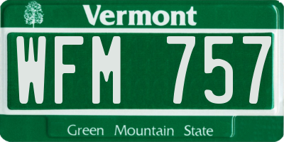 VT license plate WFM757