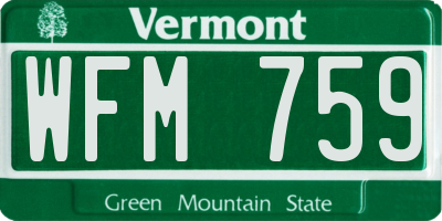 VT license plate WFM759
