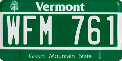 VT license plate WFM761