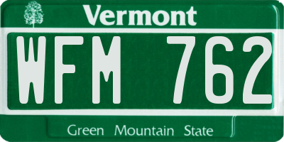 VT license plate WFM762