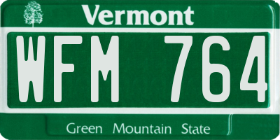 VT license plate WFM764