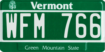 VT license plate WFM766