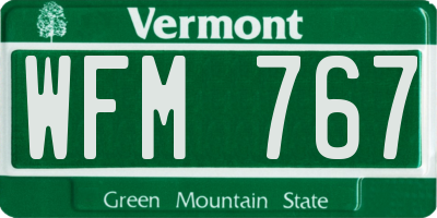 VT license plate WFM767