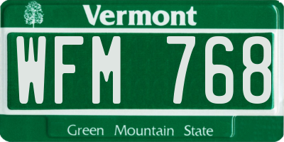 VT license plate WFM768
