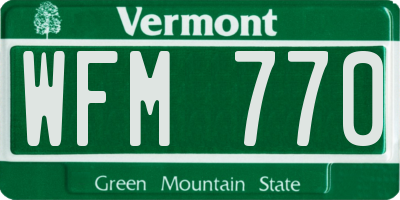 VT license plate WFM770