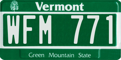 VT license plate WFM771