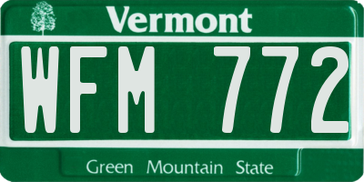 VT license plate WFM772