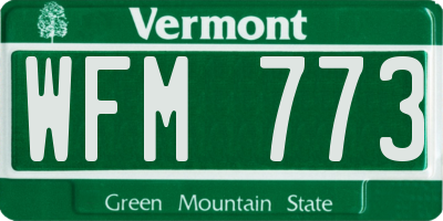 VT license plate WFM773