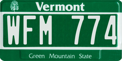 VT license plate WFM774