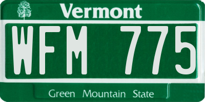 VT license plate WFM775