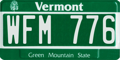 VT license plate WFM776