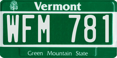 VT license plate WFM781