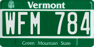 VT license plate WFM784