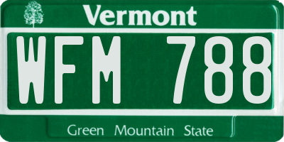 VT license plate WFM788