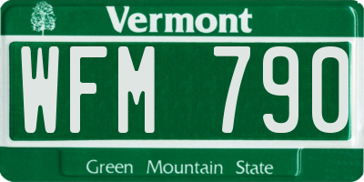 VT license plate WFM790