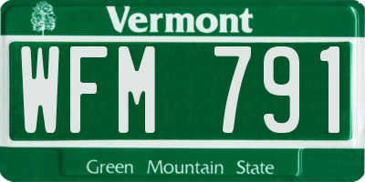 VT license plate WFM791