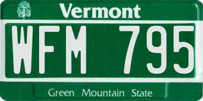 VT license plate WFM795