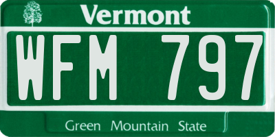VT license plate WFM797