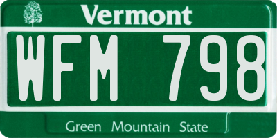 VT license plate WFM798