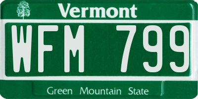 VT license plate WFM799