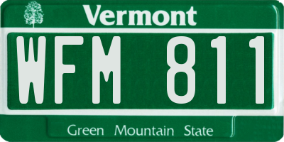 VT license plate WFM811