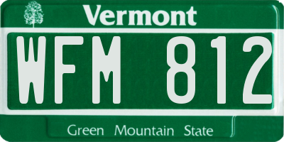 VT license plate WFM812