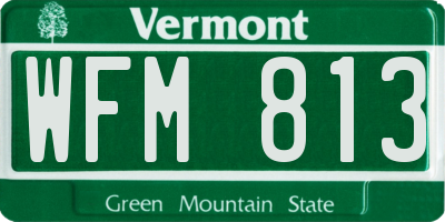 VT license plate WFM813