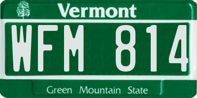 VT license plate WFM814