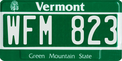 VT license plate WFM823