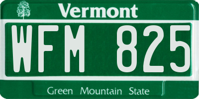 VT license plate WFM825