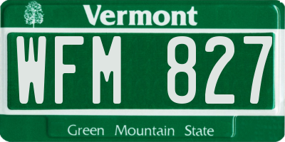 VT license plate WFM827
