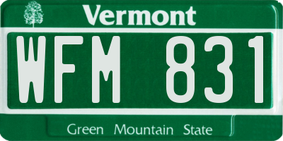 VT license plate WFM831