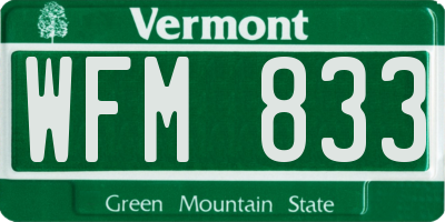 VT license plate WFM833