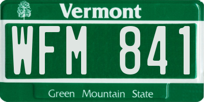 VT license plate WFM841