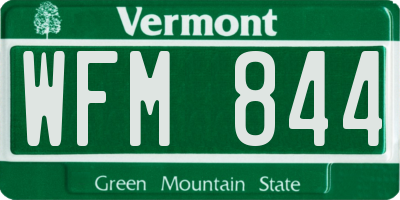 VT license plate WFM844