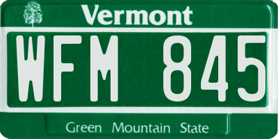 VT license plate WFM845