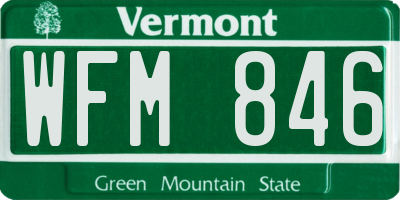 VT license plate WFM846