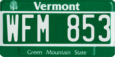 VT license plate WFM853