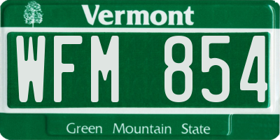 VT license plate WFM854