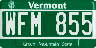 VT license plate WFM855