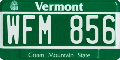 VT license plate WFM856