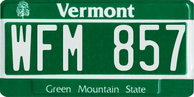 VT license plate WFM857