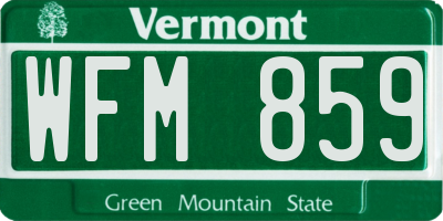 VT license plate WFM859