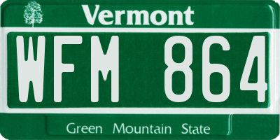 VT license plate WFM864