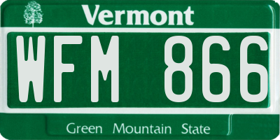 VT license plate WFM866