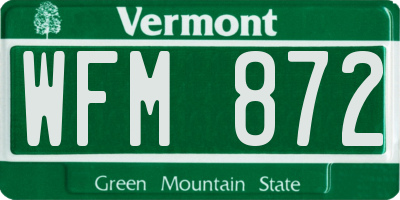 VT license plate WFM872