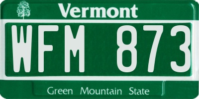 VT license plate WFM873
