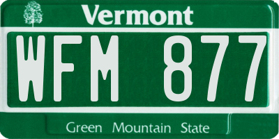 VT license plate WFM877
