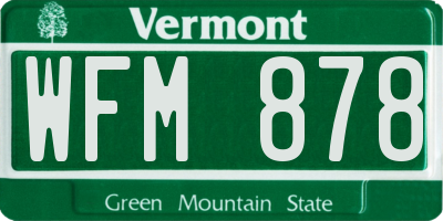 VT license plate WFM878