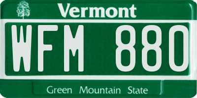 VT license plate WFM880
